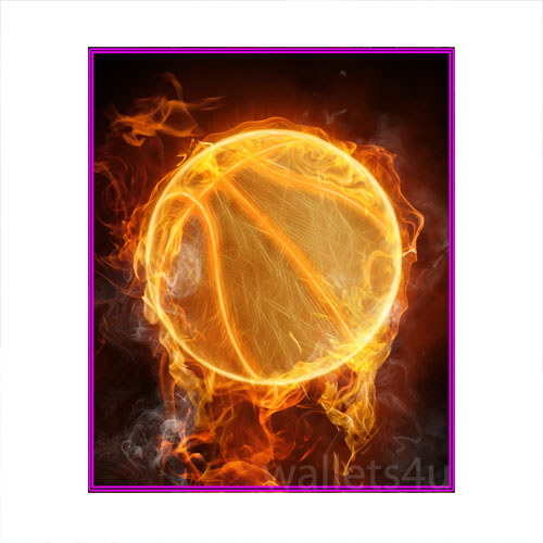Magic Wallet, Basketball Ball on fire - MWSPP 0176